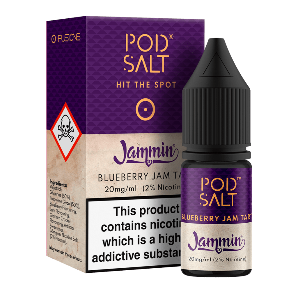 POD SALT - Jammin Blueberry Jam Tart 10ml E-Liquid - The British Vape Company