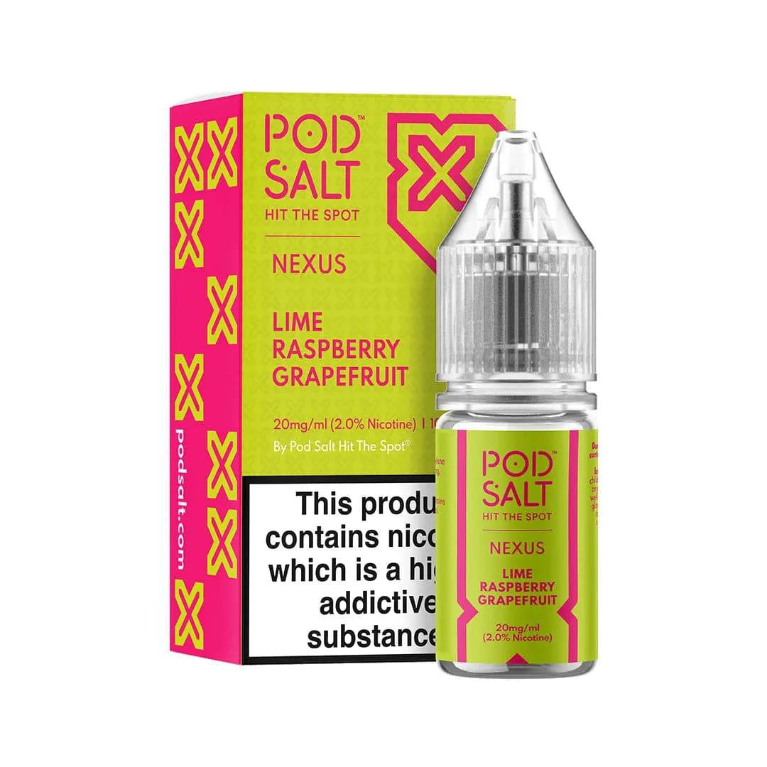 POD SALT Nexus - Lime Raspberry Grapefruit 10ml E-Liquid - The British Vape Company