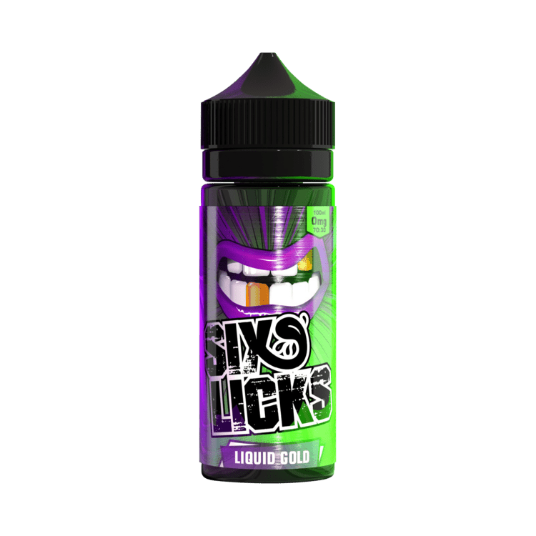 SIX LICKS - Liquid Gold 100ml Shortfill E-Liquid - The British Vape Company