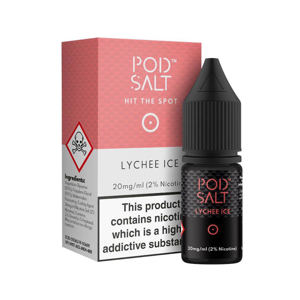 POD SALT - Lychee Ice 10ml E-Liquid - The British Vape Company