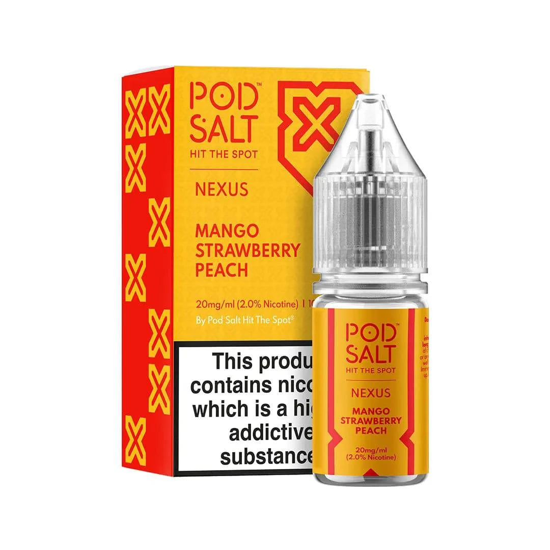 POD SALT Nexus - Mango Strawberry Peach 10ml E-Liquid - The British Vape Company