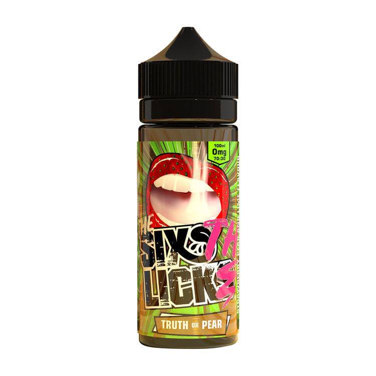 SIX LICKS - Truth or Pear 100ml Shortfill E-Liquid - The British Vape Company