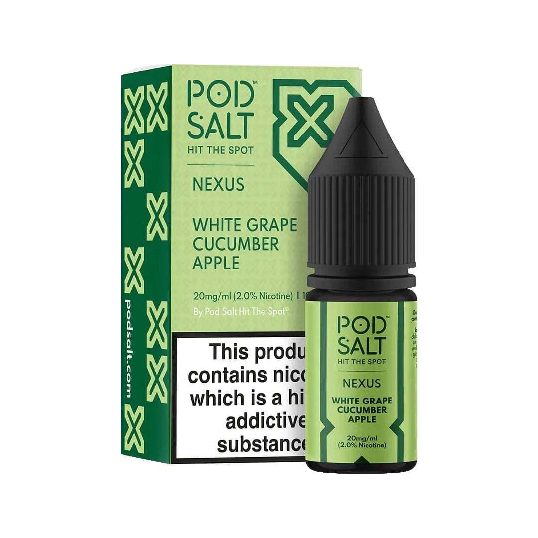 POD SALT Nexus - White Grape Cucumber Apple 10ml E-Liquid - The British Vape Company